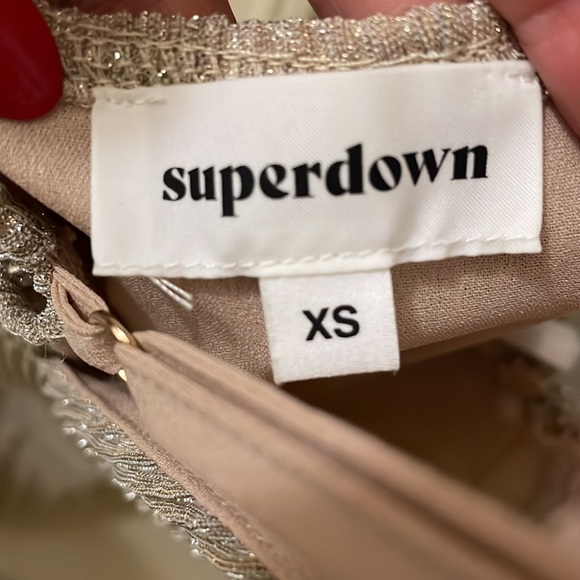 Revolve Superdown Hailee High Slit Maxi Dress in Champagne - Picture 5 of 6